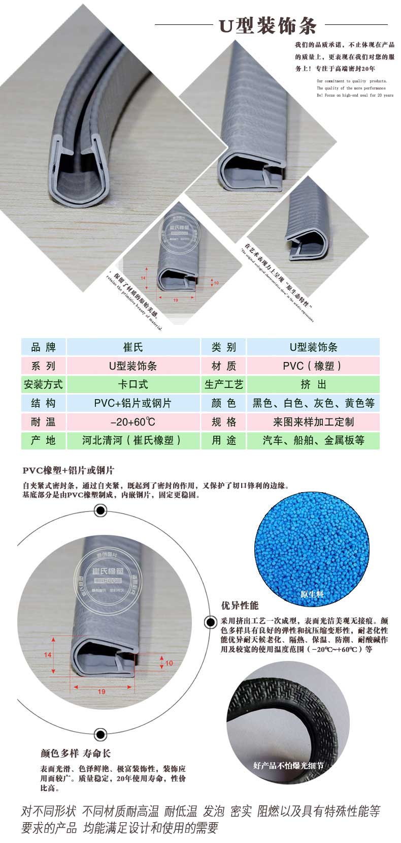 汽車裝飾條,U型密封條,U型條,汽車卡邊條,包邊密封條,灰色卡鐵板膠條,